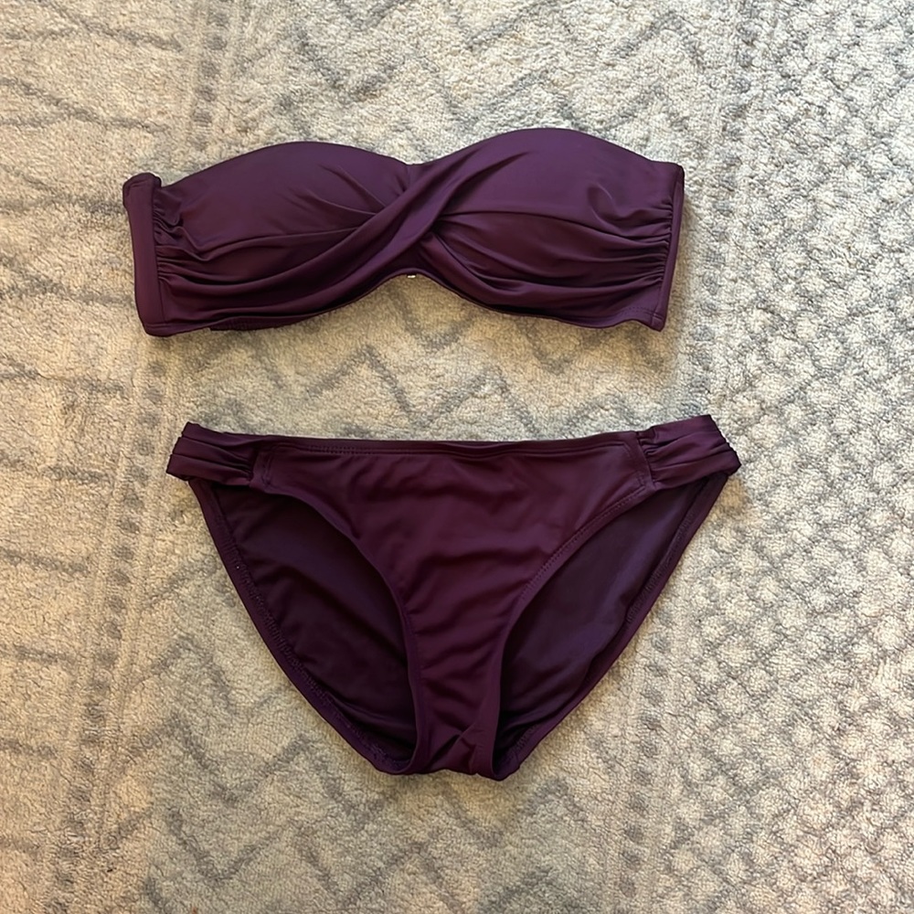 Massimo bandeau eggplant bikini SMALL